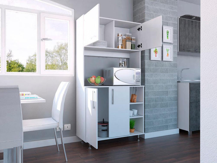 Alacena Keira, Blanco, con Entrepaños Para Ubicar Elementos de Cocina - VIRTUAL MUEBLES