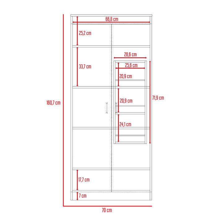 Alacena Multiusos Frida, Humo y Blanco Vainilla, Posee Un Estante Adicional En La Puerta y Cuatro Entrepaños - VIRTUAL MUEBLES