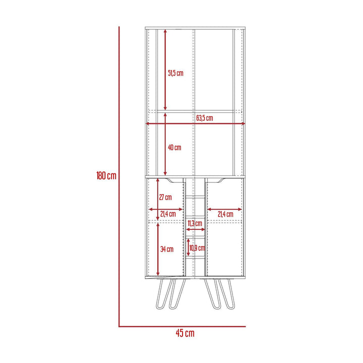 Bar Esquinero Cleo, Café Claro y Wengue, 2 Puertas con Con Espacio Para Porta Vasos y Botellas - VIRTUAL MUEBLES
