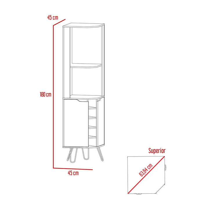 Bar Esquinero Cleo, Café Claro y Wengue, 2 Puertas con Con Espacio Para Porta Vasos y Botellas - VIRTUAL MUEBLES