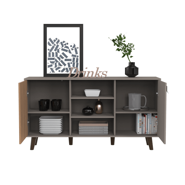 Mesa Auxiliar Mirabella, Cocoa, con Una Puerta y Amplio espacio para Ubicar Objetos - VIRTUAL MUEBLES