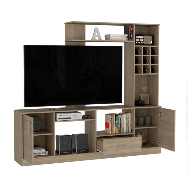 Mesa para TV Beijing, Beige y Blanco, para tv de 60''