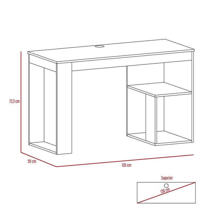 Escritorio Texi, Café Claro, Con Amplio Espacio de Trabajo - VIRTUAL MUEBLES