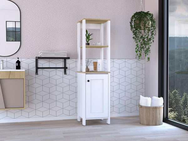 Gabinete De Baño Aqua color Beige Y Blanco Vainilla Para Baño.