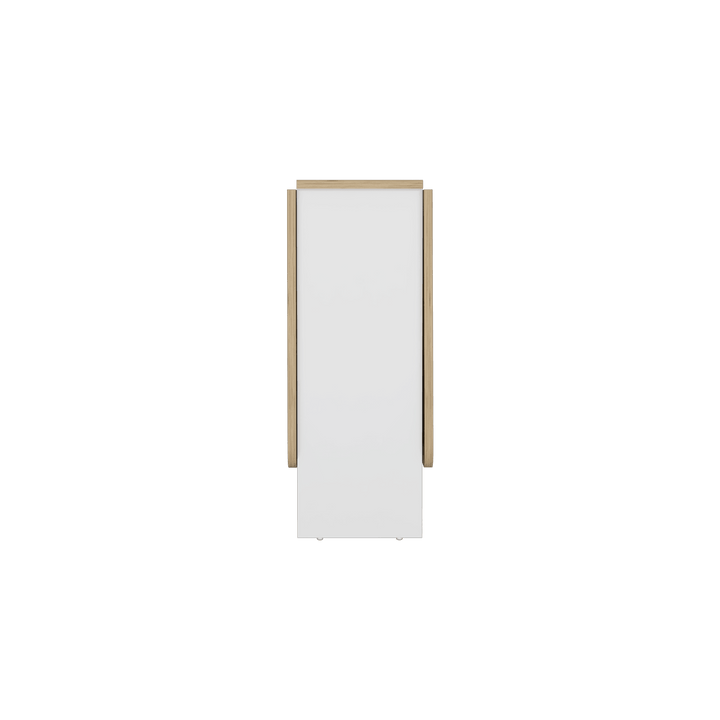Mesa Auxiliar de Cocina Plegable Merida, Blanco y Macadamia, con Amplia Superficie - VIRTUAL MUEBLES