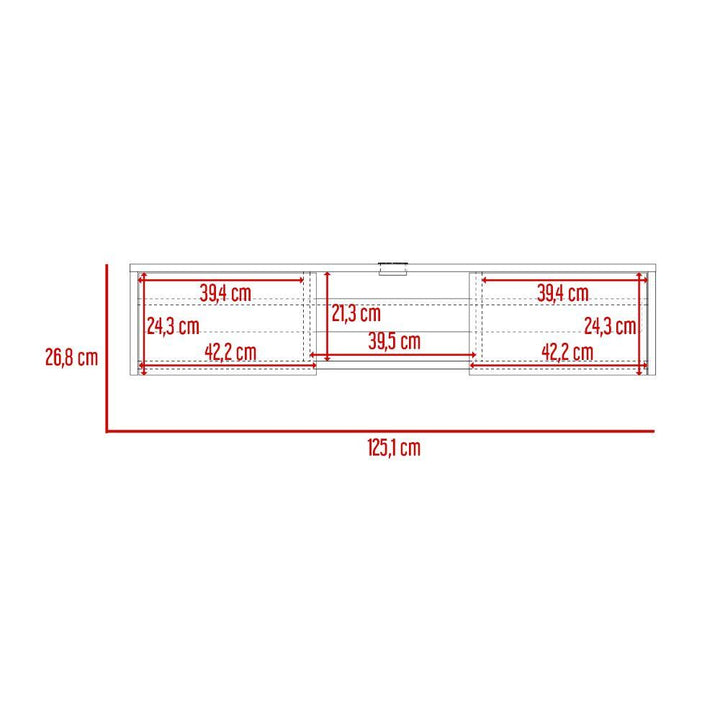 Mesa Para Tv Flotante Gleid, Wengue, con Dos Puertas Abatibles - VIRTUAL MUEBLES