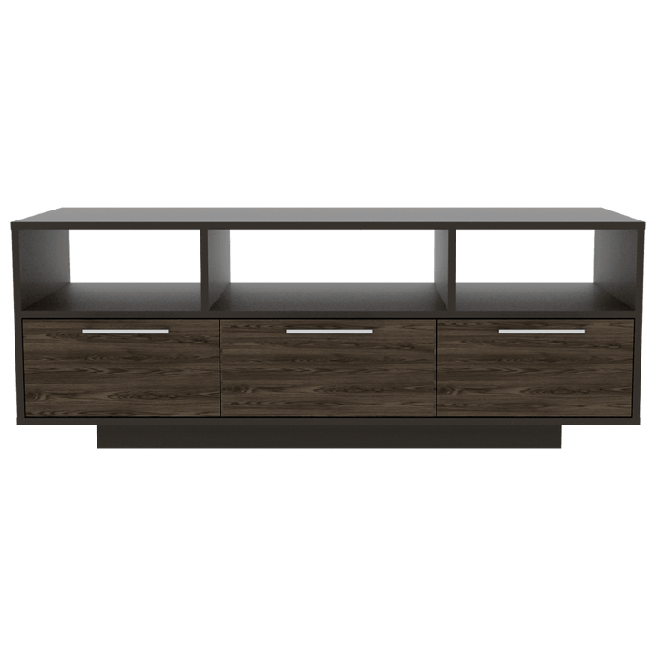 Mesa Para Tv Wema, Wengue y Chocolate, con Espacio Para Televisor y varios entrepaños - VIRTUAL MUEBLES