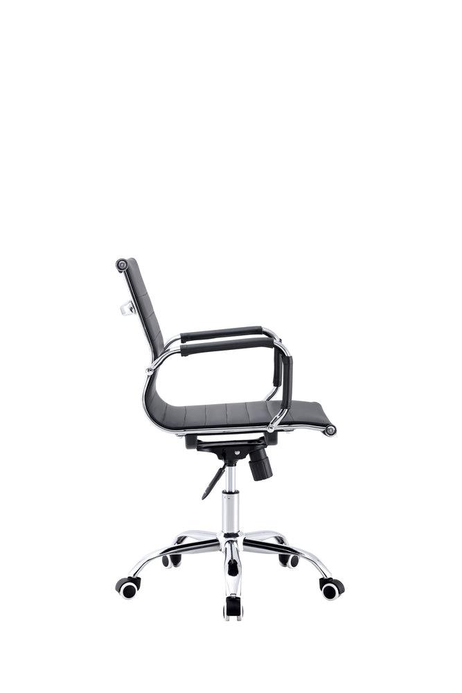 Silla Oficina X-56B, Wengue, con Cómodo Espaldar y Rodachines - VIRTUAL MUEBLES