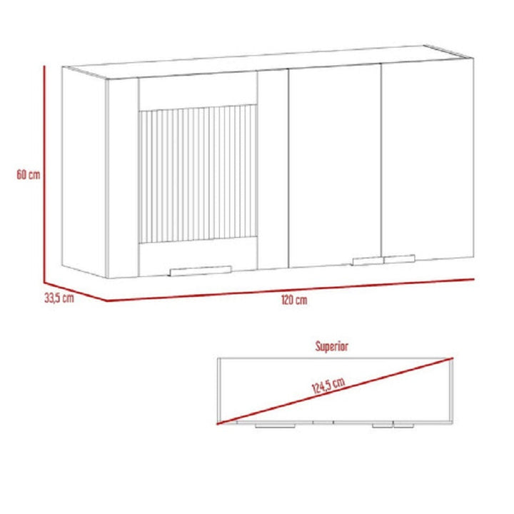 Gabinete Superior Diamante color Gris para Cocina.