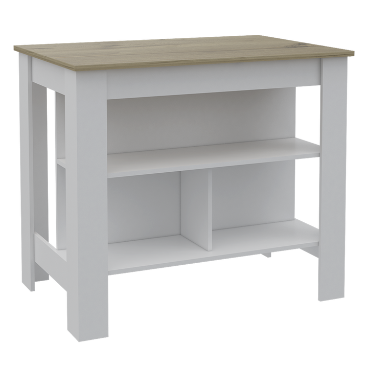 Mesa Auxiliar Cala color Blanco y Beige para Ambientes.