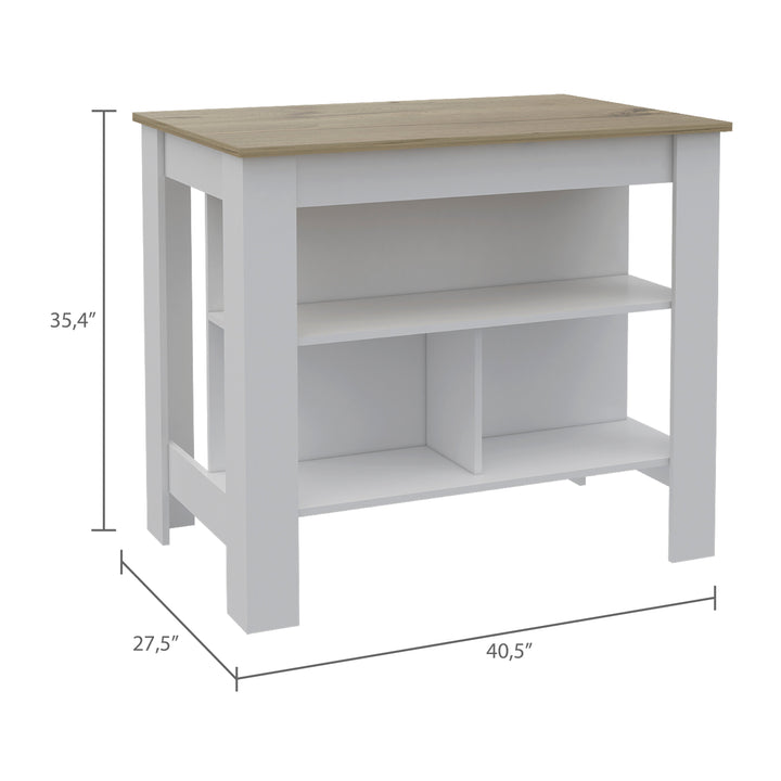 Mesa Auxiliar Cala color Blanco y Beige para Ambientes.