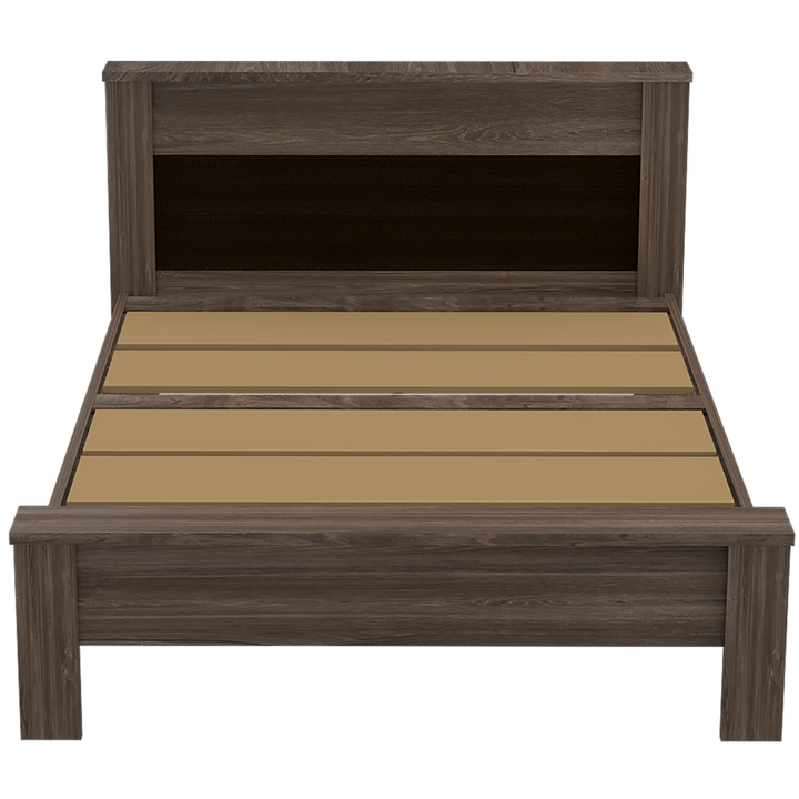 Cama Doble Cantabria color Avellana y Wengue para Habitación.