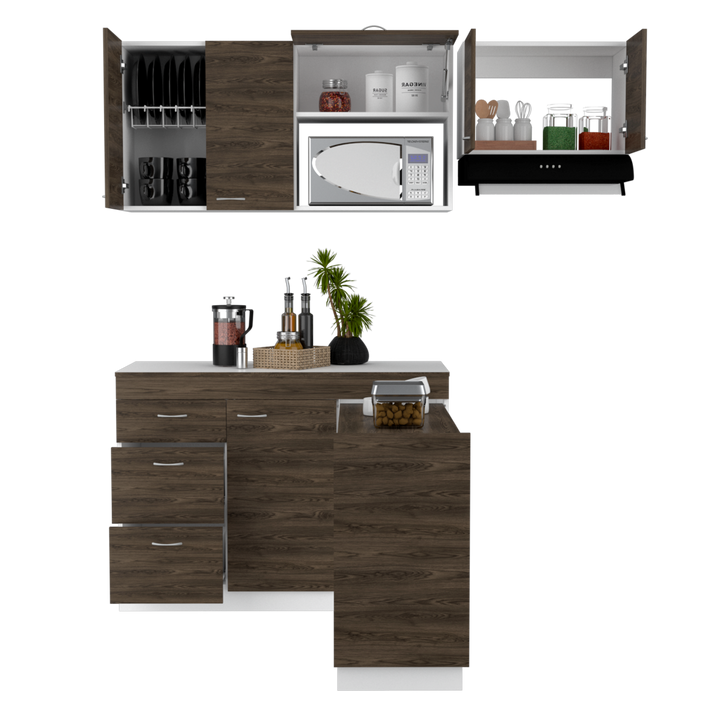 Cocina Integral Amatista color Chocolate y Blanco .