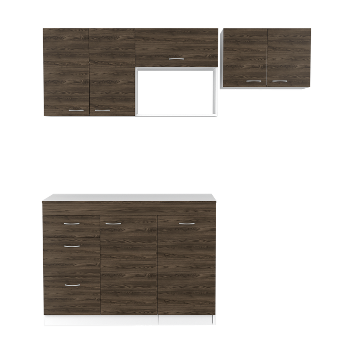 Cocina Integral Amatista color Chocolate y Blanco .