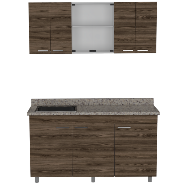 Cocina Integral Eris color Chocolate y Blanco .