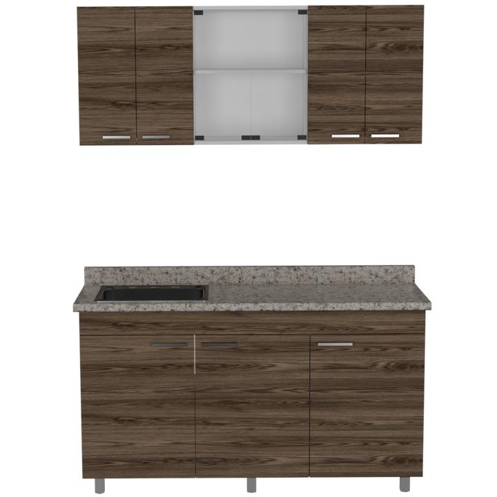 Cocina Integral Eris color Chocolate y Blanco .