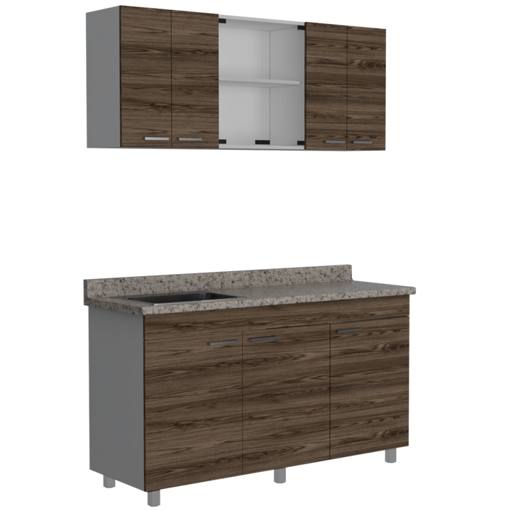 Cocina Integral Eris color Chocolate y Blanco .