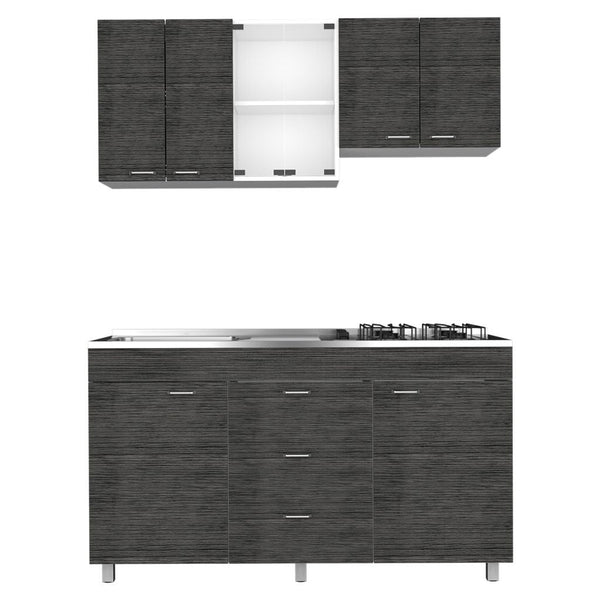 Cocina Integral Laurel color Gris y Blanco .