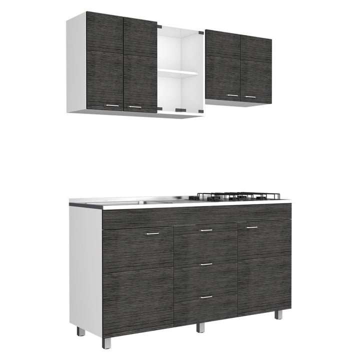 Cocina Integral Laurel color Gris y Blanco .