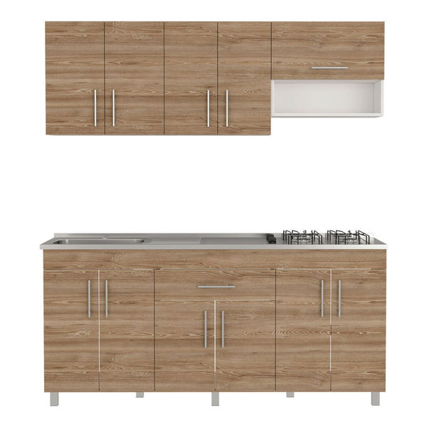 Cocina Integral Carson color Miel y Blanco .