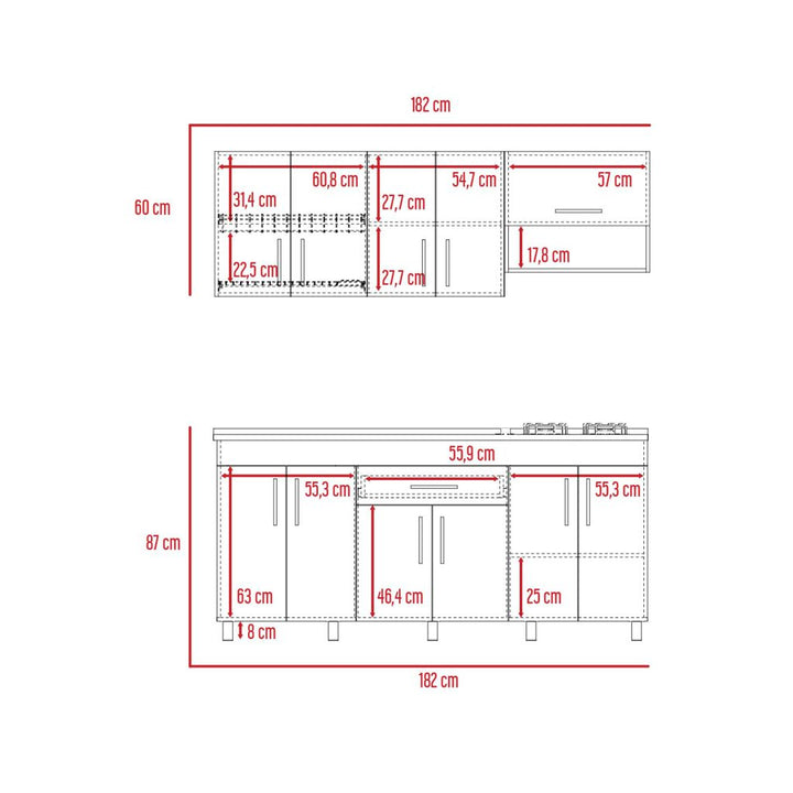 Cocina Integral Carson color Miel y Blanco .