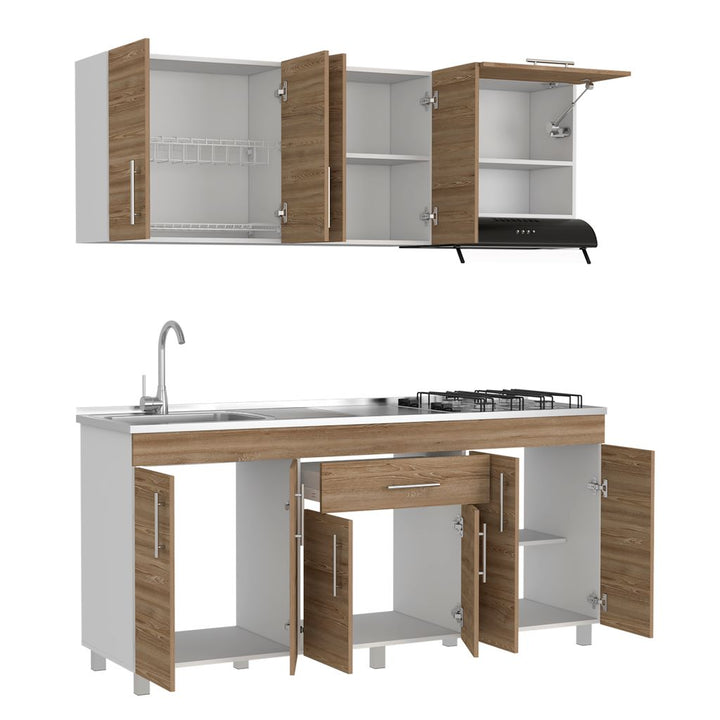 Cocina Integral Carson color Miel y Blanco .