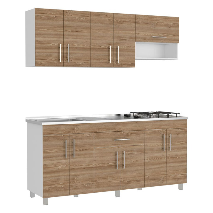 Cocina Integral Carson color Miel y Blanco .