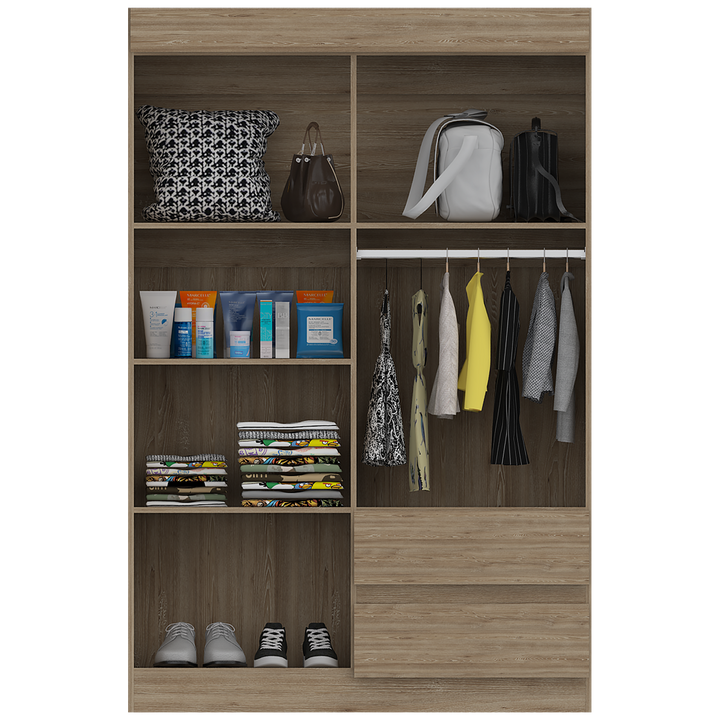 Closet Amapola color Caoba y Miel para Habitación.
