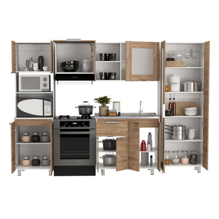 Cocina Integral Simons color Miel y Blanco .