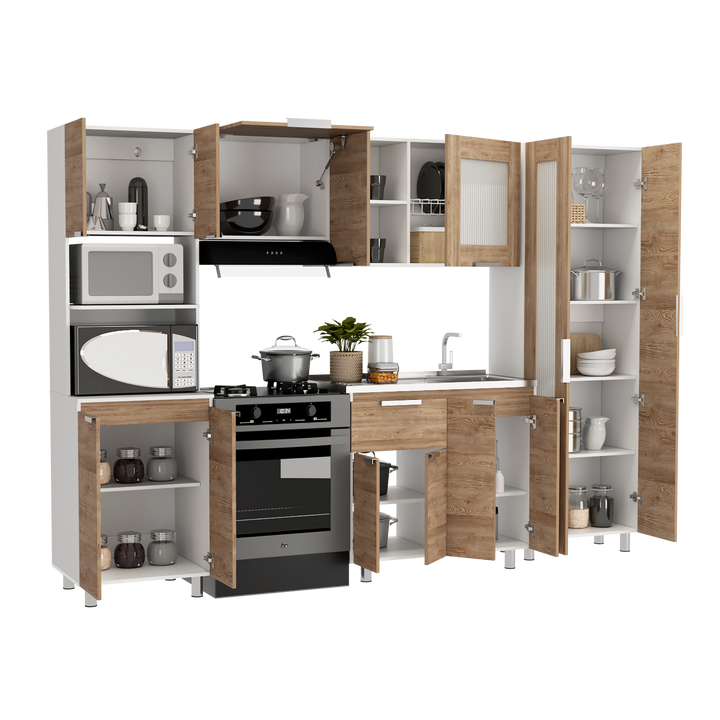Cocina Integral Simons color Miel y Blanco .