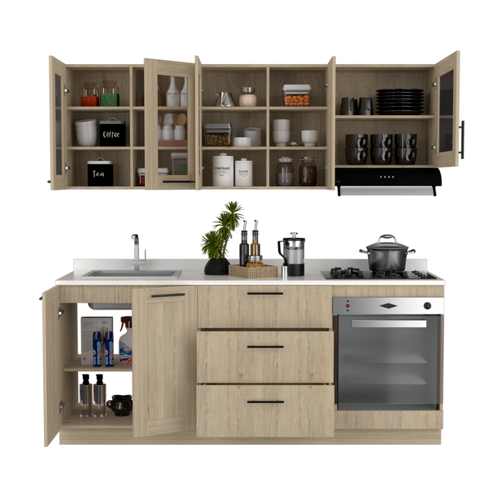 Cocina Integral Elica color Beige .