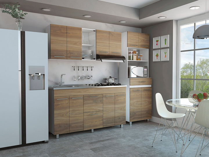 Cocina Integral Prada color Moca y Blanco .
