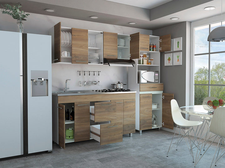 Cocina Integral Prada color Moca y Blanco .