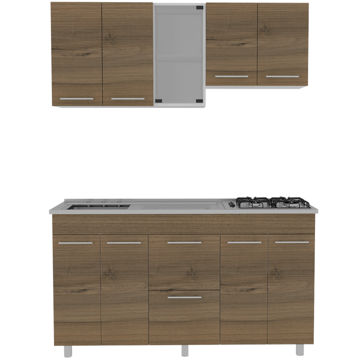 Cocina Integral Prada color Moca y Blanco .