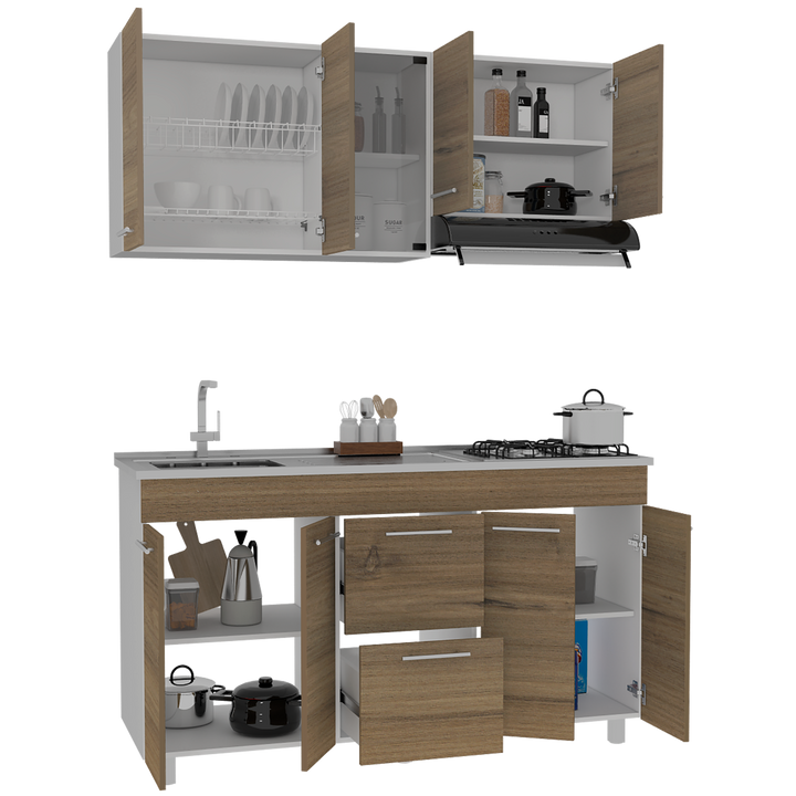 Cocina Integral Prada color Moca y Blanco .
