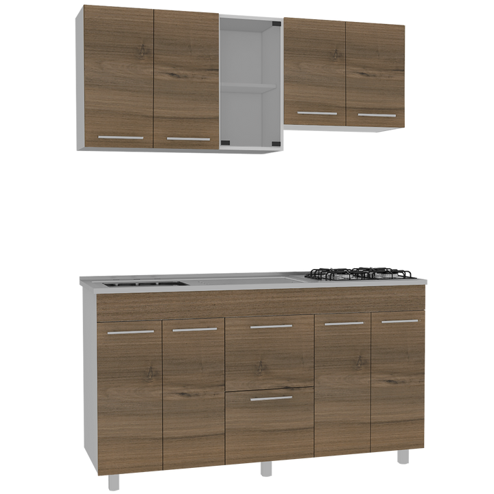 Cocina Integral Prada color Moca y Blanco .