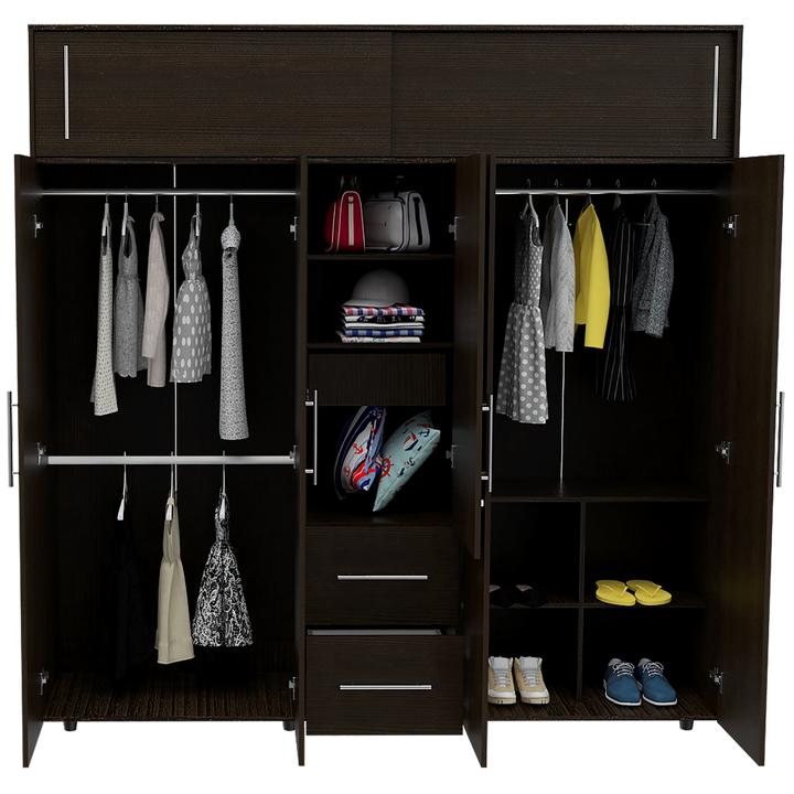 Closet Montano color Wengue y Negro para Habitación.