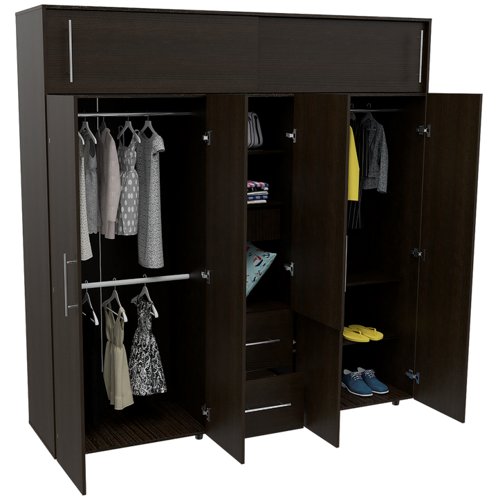 Closet Montano color Wengue y Negro para Habitación.