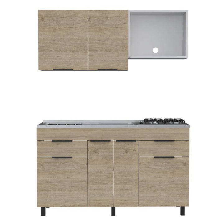 Cocina Integral Perla color Beige y Blanco .