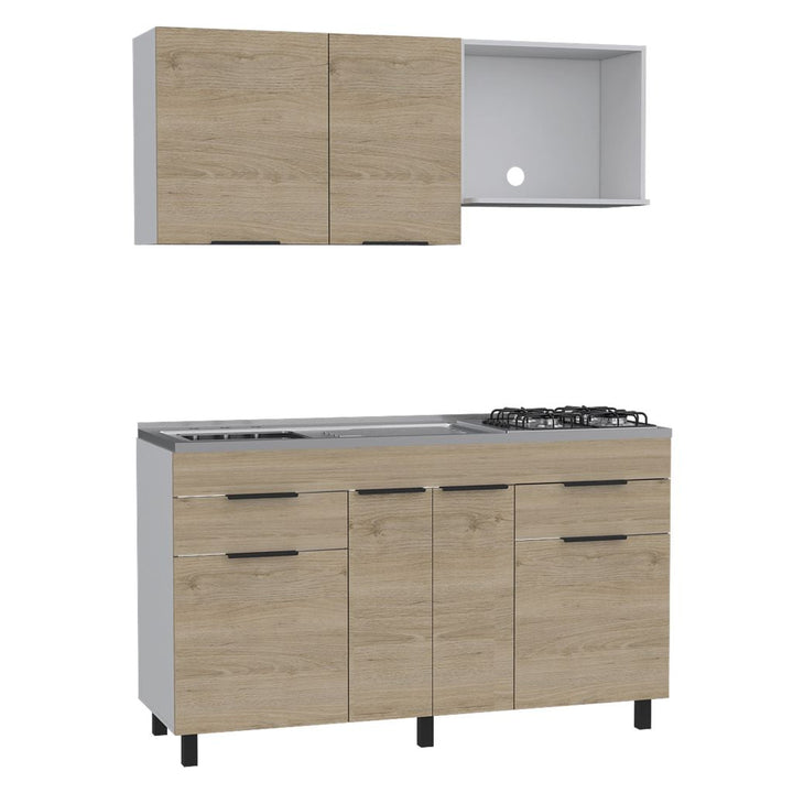 Cocina Integral Perla color Beige y Blanco .