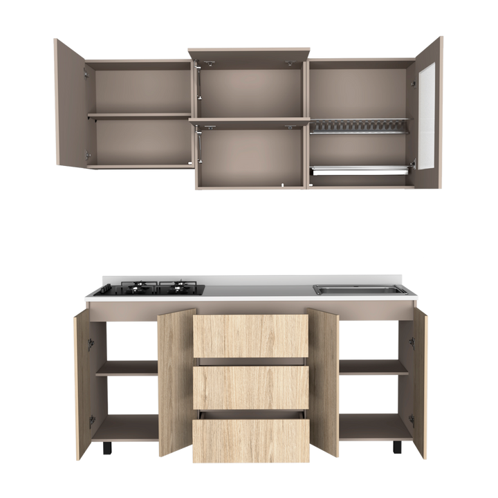 Cocina Integral Giotto color Beige y Cocoa .