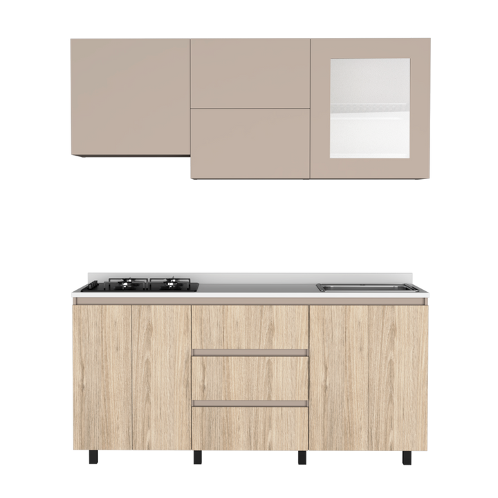 Cocina Integral Giotto color Beige y Cocoa .