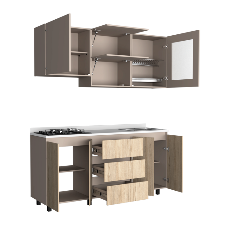 Cocina Integral Giotto color Beige y Cocoa .