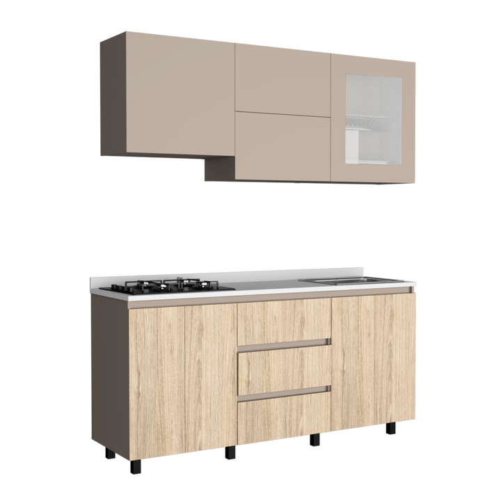 Cocina Integral Giotto color Beige y Cocoa .