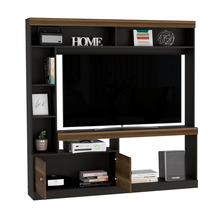Mesa para TV Clasic color Wengue y Cobre para Sala.