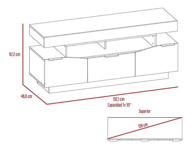 Mesa para TV Teo color Blanco para Sala.