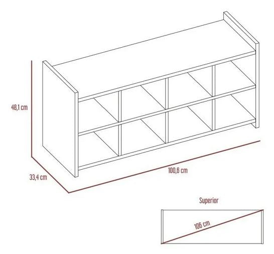 Mesa Auxiliar Zapatero Manati color Carbón y Castaño para Habitación.