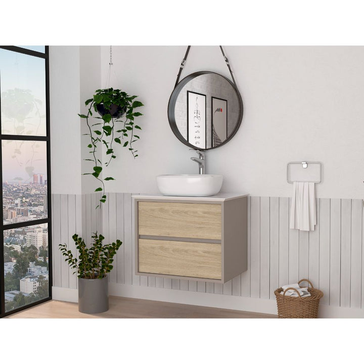 Mueble Lavamanos Cascade color Cocoa y Beige para Baño.