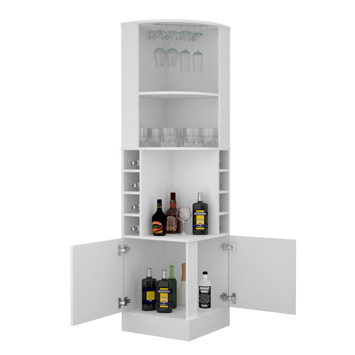 Bar Esquinero Celeste color Blanco Nevado para Sala.