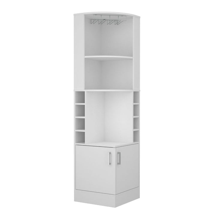 Bar Esquinero Celeste color Blanco Nevado para Sala.